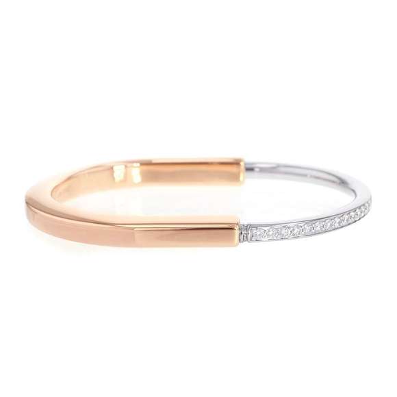 Tiffany Lock Bangle Bracelet Medium Diamond